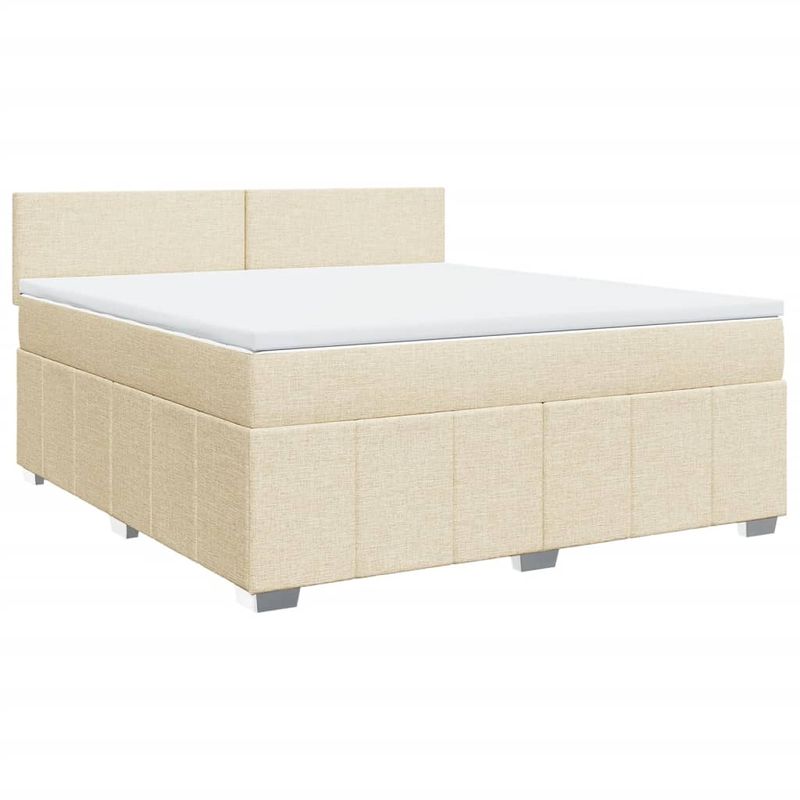 Casa si Gradina - Mobilier - Paturi si accesorii - Paturi - Pat continental cu saltea, crem, 180x200 cm, textil - Infinity.ro