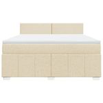 Casa si Gradina - Mobilier - Paturi si accesorii - Paturi - Pat continental cu saltea, crem, 180x200 cm, textil - Infinity.ro