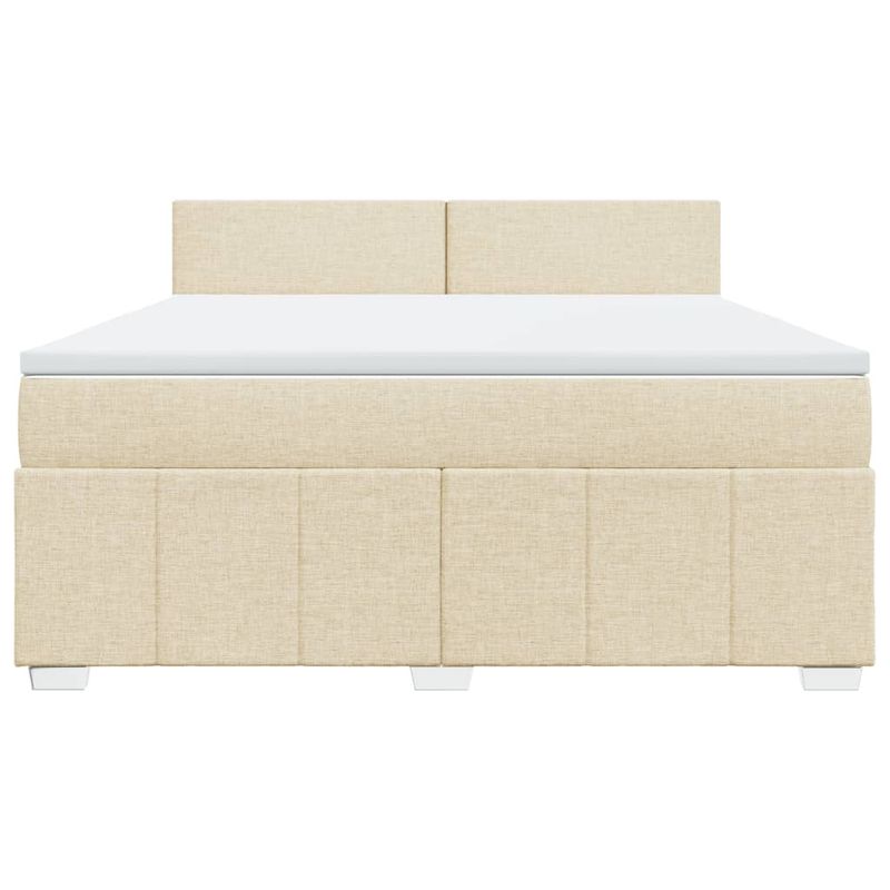 Casa si Gradina - Mobilier - Paturi si accesorii - Paturi - Pat continental cu saltea, crem, 180x200 cm, textil - Infinity.ro