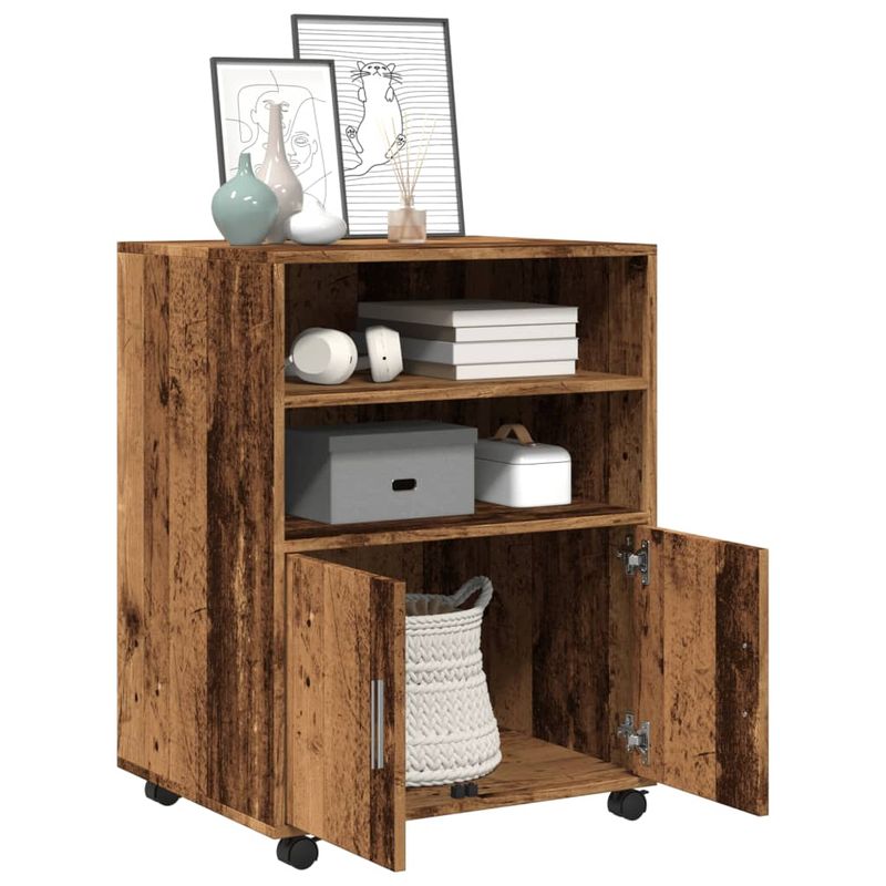 Casa si Gradina - Mobilier - Dulapuri si sifoniere - Dulapuri - Dulap cu roti, lemn vechi, 60x48x81 cm, lemn prelucrat - Infinity.ro
