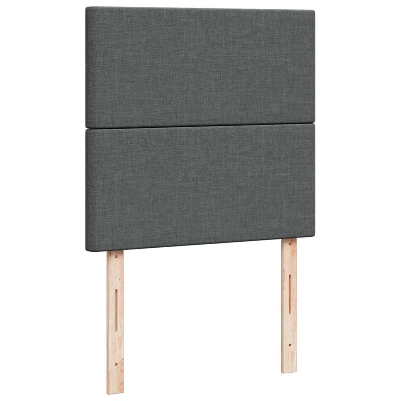Casa si Gradina - Mobilier - Paturi si accesorii - Paturi - Pat box spring cu saltea, gri inchis, 100x200 cm, textil - Infinity.ro