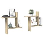 Casa si Gradina - Mobilier - Biblioteci si rafturi - Rafturi - Rafturi perete 2 buc. stejar sonoma 50x12x50 cm lemn prelucrat - Infinity.ro