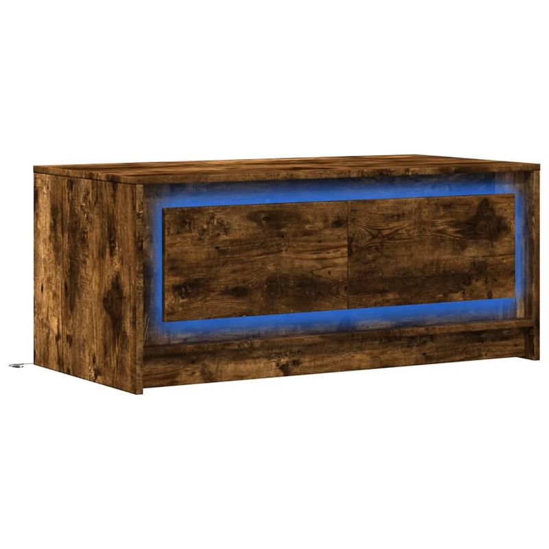 Casa si Gradina - Mobilier - Mese si birouri - Masute de cafea - Masuta de cafea cu lumini LED, stejar fumuriu, lemn prelucrat - Infinity.ro