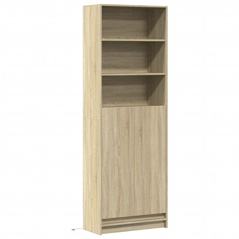 Casa si Gradina - Mobilier - Comode si corpuri - Corpuri bucatarie - Dulap inalt cu LED stejar sonoma 69x32,5x200 cm lemn prelucrat - Infinity.ro