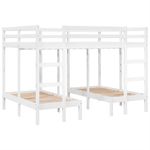 Casa si Gradina - Mobilier - Paturi si accesorii - Paturi - Pat supraetajat triplu, alb 140x200/70x140 cm lemn pin - Infinity.ro