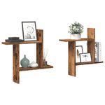 Casa si Gradina - Mobilier - Biblioteci si rafturi - Rafturi - Rafturi perete, 2 buc., lemn vechi, 50x12x50 cm, lemn prelucrat - Infinity.ro