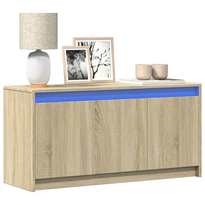 Casa si Gradina - Mobilier - Comode si corpuri - Comode - Dulap TV cu LED, stejar sonoma, 100x34x50 cm, lemn prelucrat - Infinity.ro