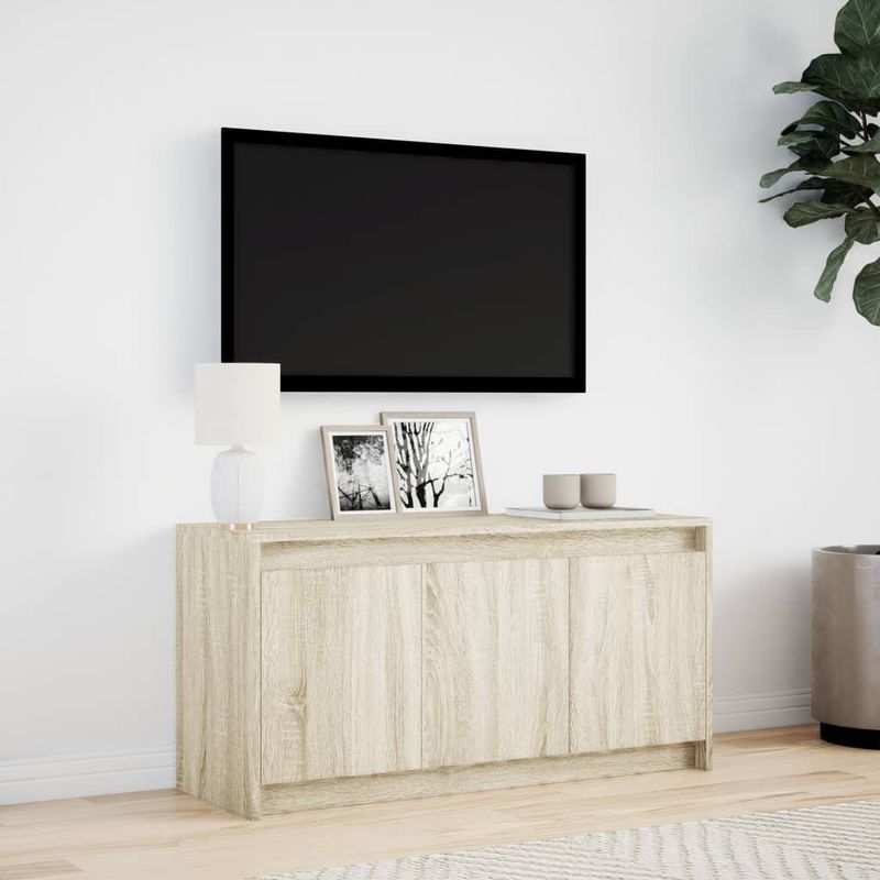 Casa si Gradina - Mobilier - Comode si corpuri - Comode - Dulap TV cu LED, stejar sonoma, 100x34x50 cm, lemn prelucrat - Infinity.ro