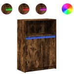 Casa si Gradina - Mobilier - Comode si corpuri - Comode - Dulap cu LED, stejar fumuriu, 72x34x100 cm, lemn prelucrat - Infinity.ro