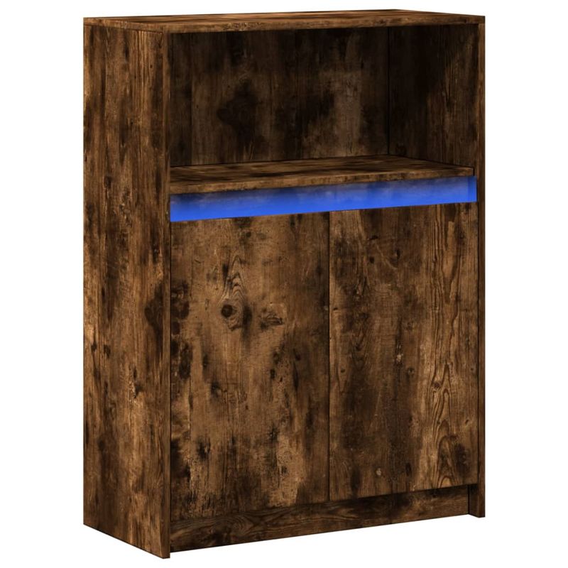 Casa si Gradina - Mobilier - Comode si corpuri - Comode - Dulap cu LED, stejar fumuriu, 72x34x100 cm, lemn prelucrat - Infinity.ro