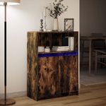 Casa si Gradina - Mobilier - Comode si corpuri - Comode - Dulap cu LED, stejar fumuriu, 72x34x100 cm, lemn prelucrat - Infinity.ro