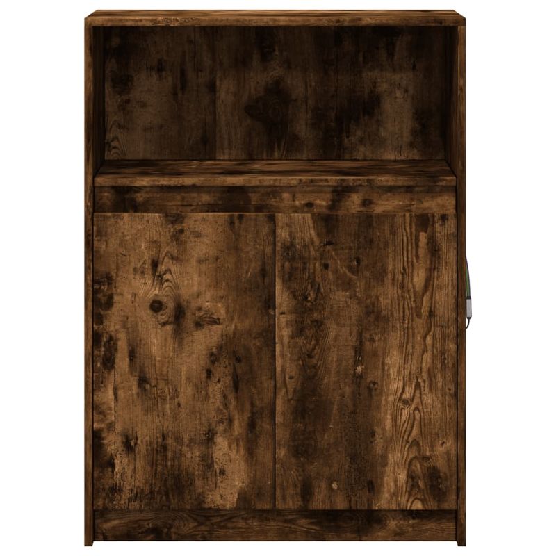 Casa si Gradina - Mobilier - Comode si corpuri - Comode - Dulap cu LED, stejar fumuriu, 72x34x100 cm, lemn prelucrat - Infinity.ro