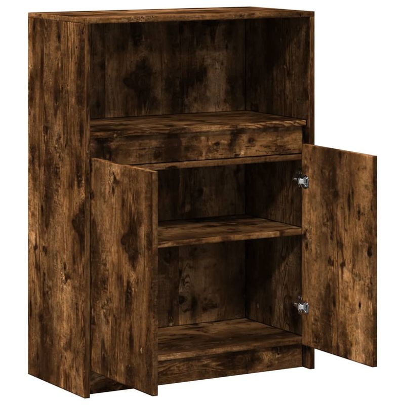 Casa si Gradina - Mobilier - Comode si corpuri - Comode - Dulap cu LED, stejar fumuriu, 72x34x100 cm, lemn prelucrat - Infinity.ro