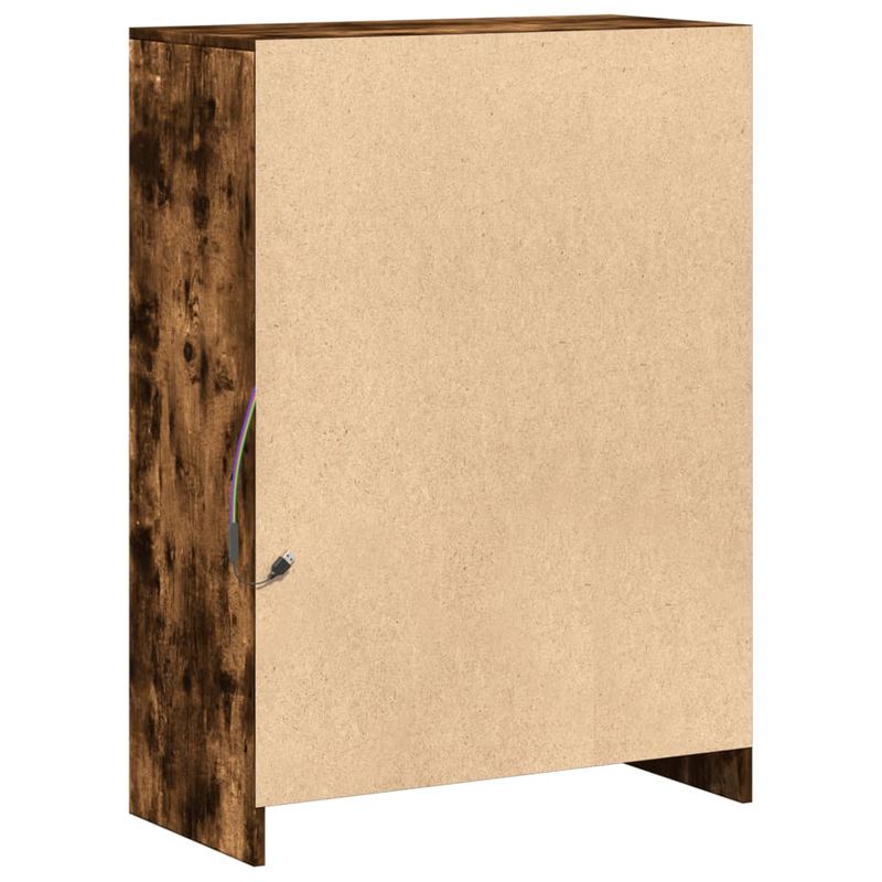 Casa si Gradina - Mobilier - Comode si corpuri - Comode - Dulap cu LED, stejar fumuriu, 72x34x100 cm, lemn prelucrat - Infinity.ro