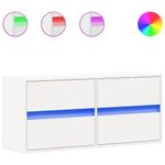 Casa si Gradina - Mobilier - Comode si corpuri - Comode - Comoda TV de perete cu lumini LED, alb, 100x31x45 cm - Infinity.ro