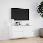 Casa si Gradina - Mobilier - Comode si corpuri - Comode - Comoda TV de perete cu lumini LED, alb, 100x31x45 cm - Infinity.ro