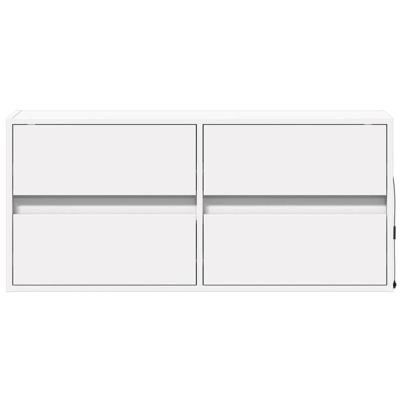 Casa si Gradina - Mobilier - Comode si corpuri - Comode - Comoda TV de perete cu lumini LED, alb, 100x31x45 cm - Infinity.ro