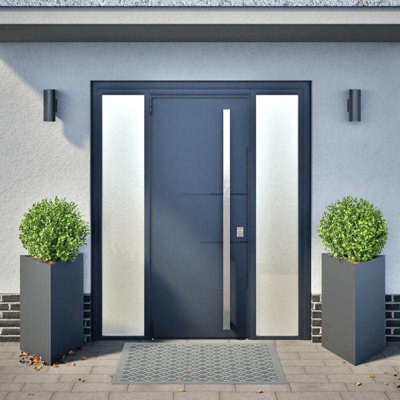 Casa si Gradina - Gradinarit si plante - Plante si ghivece - Ghivece si suporturi - Jardiniere gradina, 2 buc. antracit 50x43x75 cm otel triunghi - Infinity.ro