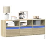 Casa si Gradina - Mobilier - Comode si corpuri - Comode - Comoda TV de perete cu lumini LED, stejar sonoma, 130x31x45 cm - Infinity.ro