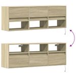 Casa si Gradina - Mobilier - Comode si corpuri - Comode - Comoda TV de perete cu lumini LED, stejar sonoma, 130x31x45 cm - Infinity.ro