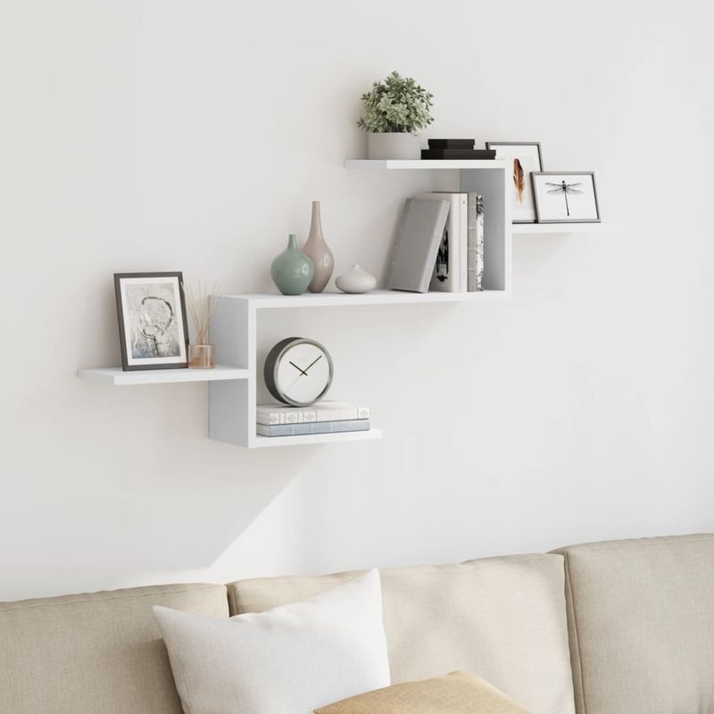 Casa si Gradina - Mobilier - Biblioteci si rafturi - Rafturi - Raft de perete, alb, 104x15x49 cm, lemn prelucrat - Infinity.ro