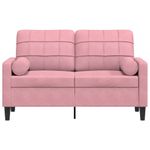 Casa si Gradina - Mobilier - Canapele si coltare - Canapele - Canapea cu 2 locuri cu pernute, roz, 120 cm, catifea - Infinity.ro