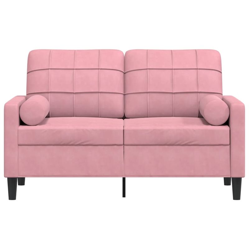 Casa si Gradina - Mobilier - Canapele si coltare - Canapele - Canapea cu 2 locuri cu pernute, roz, 120 cm, catifea - Infinity.ro