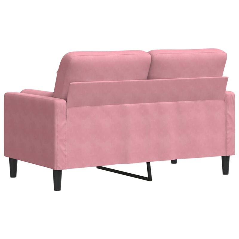 Casa si Gradina - Mobilier - Canapele si coltare - Canapele - Canapea cu 2 locuri cu pernute, roz, 120 cm, catifea - Infinity.ro