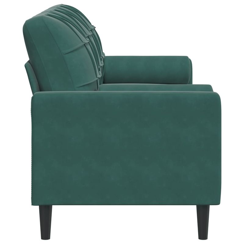 Casa si Gradina - Mobilier - Canapele si coltare - Canapele - Canapea cu 3 locuri cu pernute, verde inchis, 180 cm, catifea - Infinity.ro