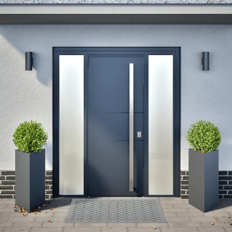 Casa si Gradina - Gradinarit si plante - Plante si ghivece - Ghivece si suporturi - Jardiniere gradina, 2 buc. antracit 40x34,5x70 cm otel triunghi - Infinity.ro