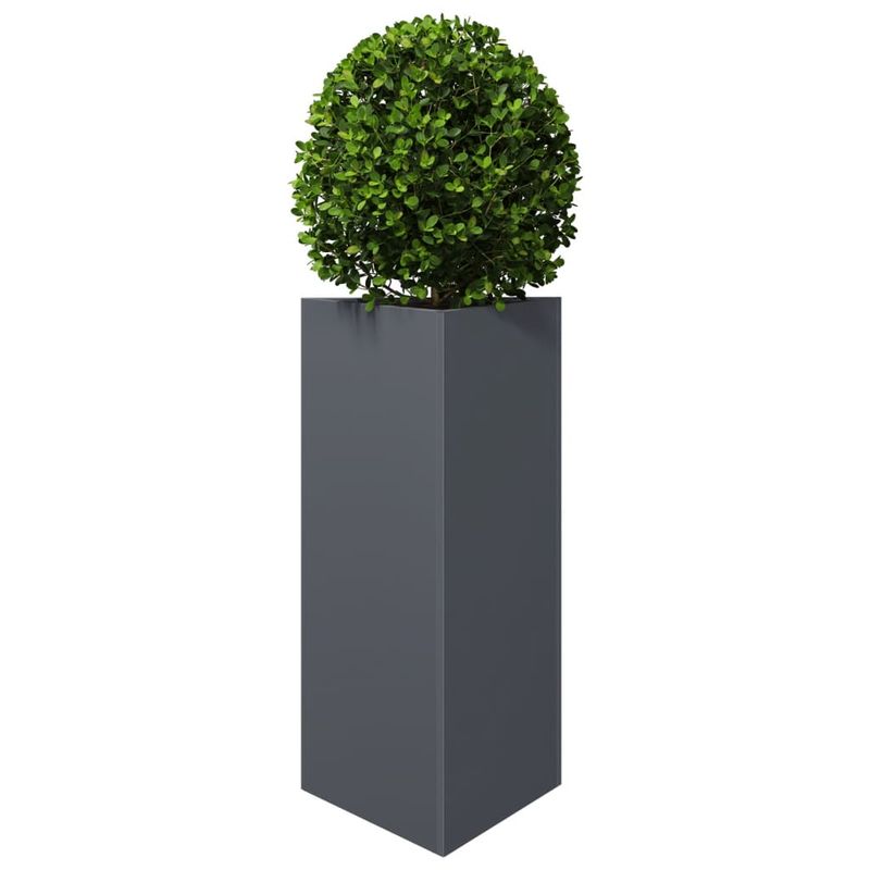 Casa si Gradina - Gradinarit si plante - Plante si ghivece - Ghivece si suporturi - Jardiniere gradina, 2 buc. antracit 40x34,5x70 cm otel triunghi - Infinity.ro