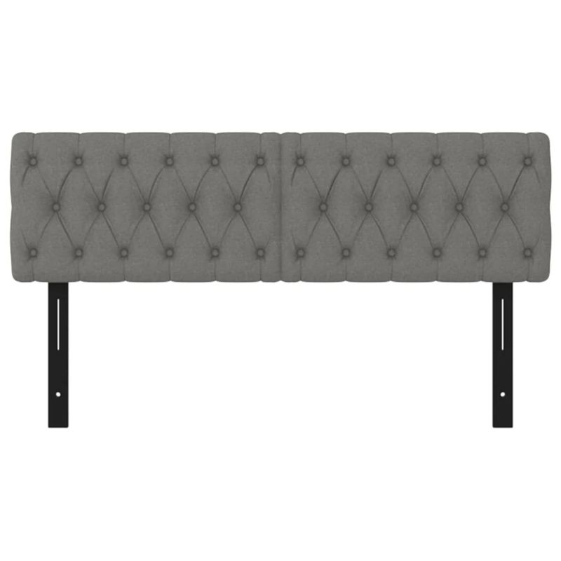 Casa si Gradina - Mobilier - Paturi si accesorii - Accesorii paturi - Tablii de pat, 2 buc, gri inchis, 80x7x78/88 cm, textil - Infinity.ro