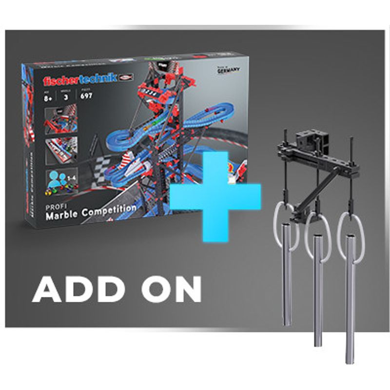 Jucarii, Copii si Bebe - Jucarii si jocuri - Seturi de constructie si cuburi - Seturi de constructie - Kit STEM Completare pentru Cursa cu bile metalice - Sunete, Fischertechnik - Infinity.ro