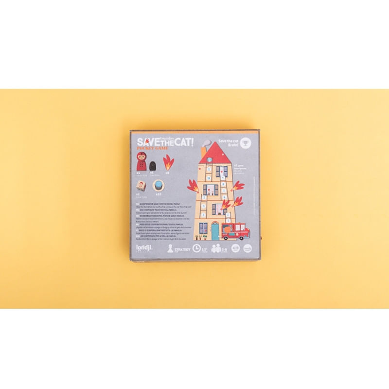 Jucarii, Copii si Bebe - Jucarii si jocuri - Jucarii & jocuri educative - Jocuri si jucarii educative - Pompierii salveaza pisica, joc de cooperare varianta de buzunar, Londji - Infinity.ro