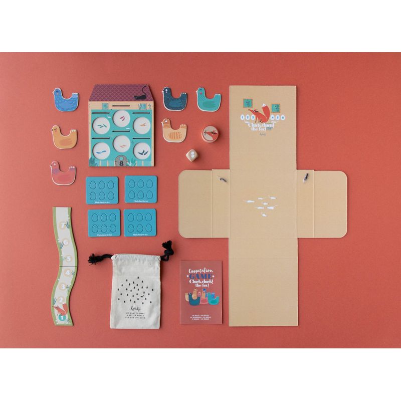 Jucarii, Copii si Bebe - Jucarii si jocuri - Jucarii & jocuri educative - Jucarii interactive - Joc de cooperare Cluck, cluck the fox, editia de buzunar, Londji - Infinity.ro