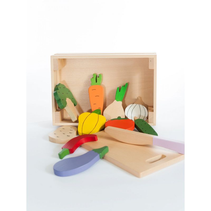 Jucarii, Copii si Bebe - Jucarii si jocuri - Jucarii de rol - Bucatarii copii - Ladita cu fructe si legume, jucarie handmade Marc toys - Infinity.ro