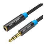 Casa si Gradina - Electrice - Accesorii electrice - Prelungitoare, triple, fise - Cablu prelungitor audio Jack 3.5 mm stereo mama-tata 1.5m negru VENTION VAB-B06-B150-M - Infinity.ro