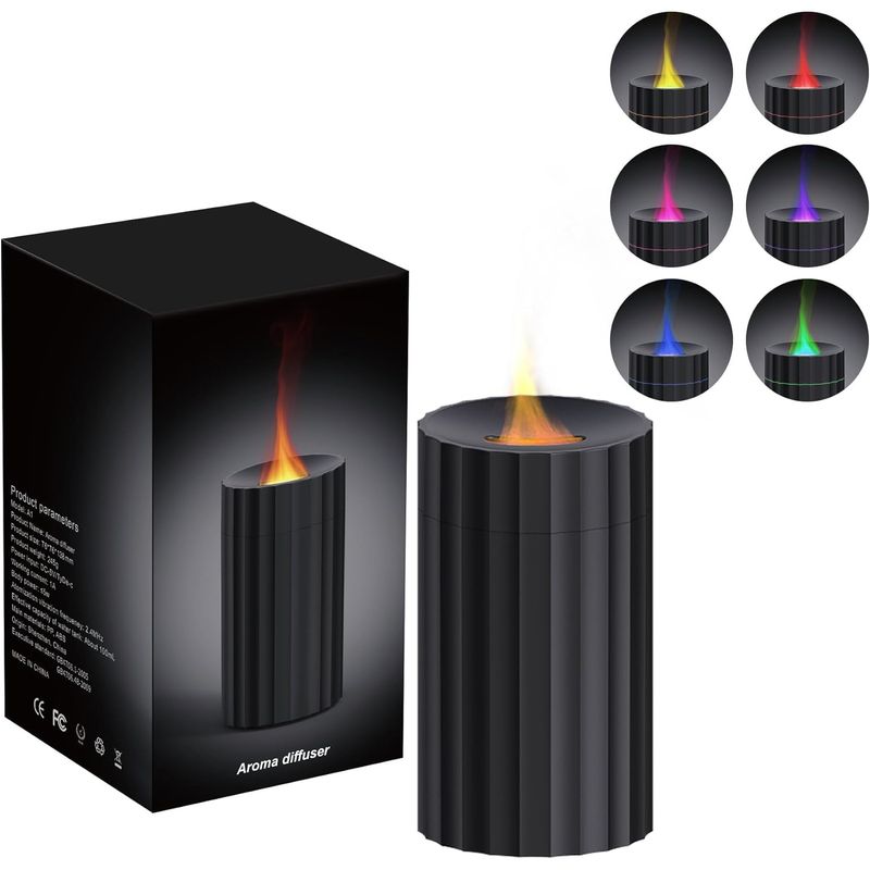 Casa si Gradina - Decoratiuni - Aromaterapie si lumanari - Difuzoare aromaterapie - Difuzor/ Umidificator Auto, TIMFINITY, aromaterapie, rezervor 100 ml, lumina led 7 culori, conexiune USB, Negru - Infinity.ro