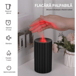 Casa si Gradina - Decoratiuni - Aromaterapie si lumanari - Difuzoare aromaterapie - Difuzor/ Umidificator Auto, TIMFINITY, aromaterapie, rezervor 100 ml, lumina led 7 culori, conexiune USB, Negru - Infinity.ro