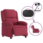Casa si Gradina - Mobilier - Scaune si fotolii - Fotolii - Fotoliu rabatabil electric, rosu vin, catifea - Infinity.ro