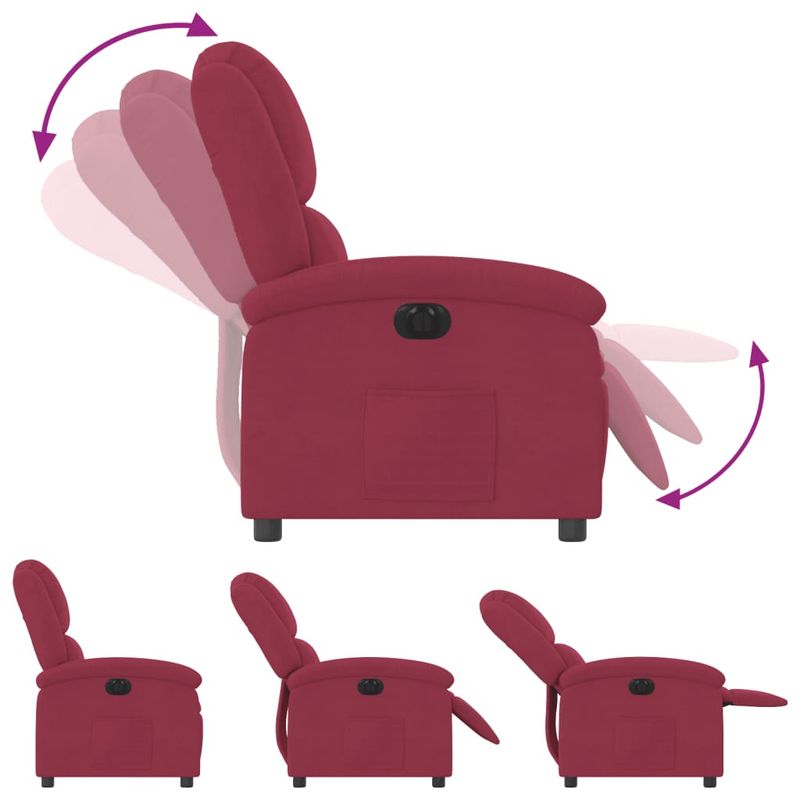 Casa si Gradina - Mobilier - Scaune si fotolii - Fotolii - Fotoliu rabatabil electric, rosu vin, catifea - Infinity.ro