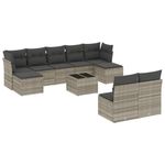 Casa si Gradina - Gradina si terasa - Mobilier exterior - Seturi mobila gradina - Set canapele de gradina cu perne 10 piese gri deschis poliratan - Infinity.ro