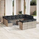 Casa si Gradina - Gradina si terasa - Mobilier exterior - Seturi mobila gradina - Set mobilier de gradina cu perne,14 piesegri deschis, poliratan - Infinity.ro