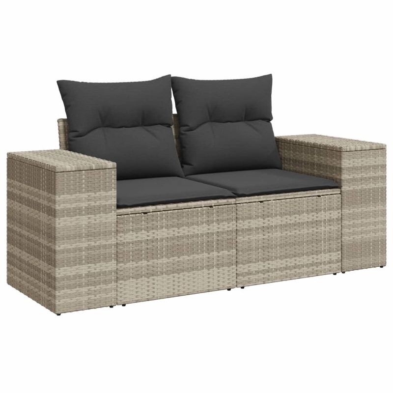 Casa si Gradina - Gradina si terasa - Mobilier exterior - Seturi mobila gradina - Set canapele de gradina cu perne 10 piese gri deschis poliratan - Infinity.ro