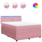 Casa si Gradina - Mobilier - Paturi si accesorii - Paturi - Pat box spring cu saltea, roz, 140x200 cm, catifea - Infinity.ro