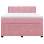 Casa si Gradina - Mobilier - Paturi si accesorii - Paturi - Pat box spring cu saltea, roz, 140x200 cm, catifea - Infinity.ro