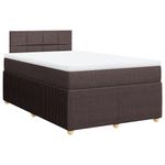 Casa si Gradina - Mobilier - Paturi si accesorii - Paturi - Pat box spring cu saltea, maro inchis, 120x200 cm, textil - Infinity.ro