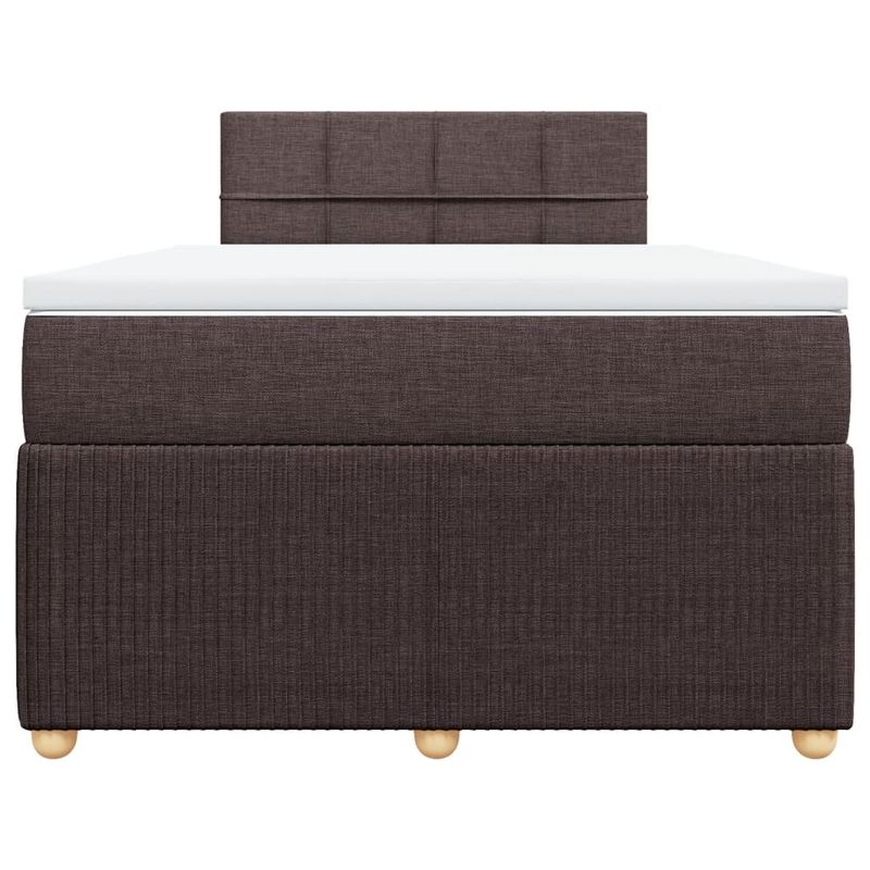 Casa si Gradina - Mobilier - Paturi si accesorii - Paturi - Pat box spring cu saltea, maro inchis, 120x200 cm, textil - Infinity.ro