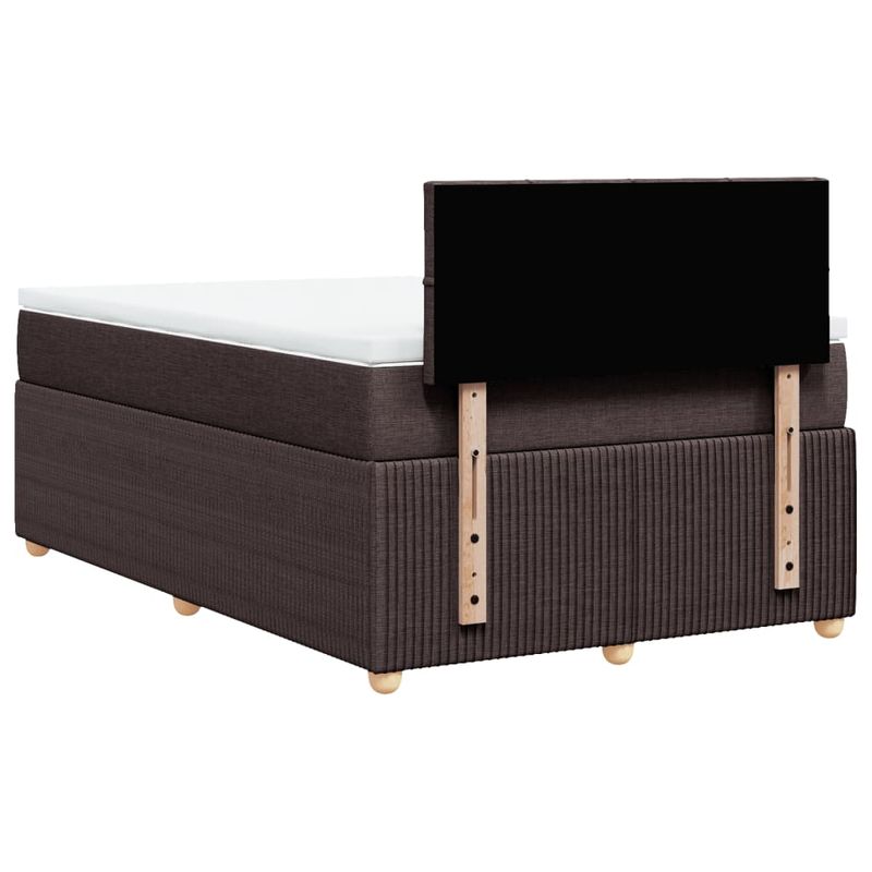 Casa si Gradina - Mobilier - Paturi si accesorii - Paturi - Pat box spring cu saltea, maro inchis, 120x200 cm, textil - Infinity.ro
