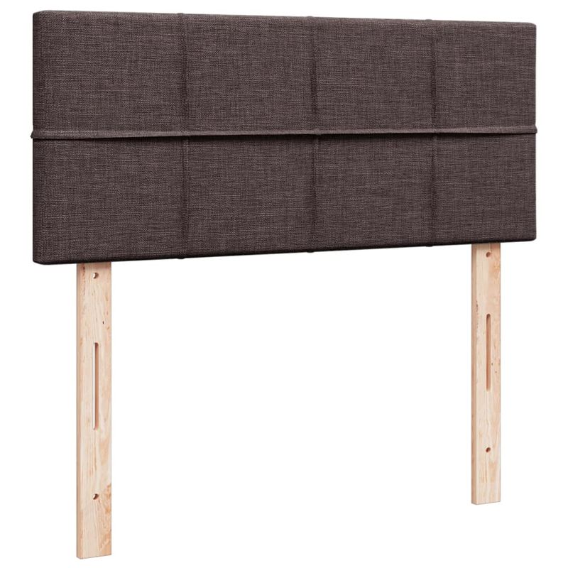 Casa si Gradina - Mobilier - Paturi si accesorii - Paturi - Pat box spring cu saltea, maro inchis, 120x200 cm, textil - Infinity.ro